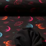 Softshell - Digitaldruck Planeten Schwarz Pink