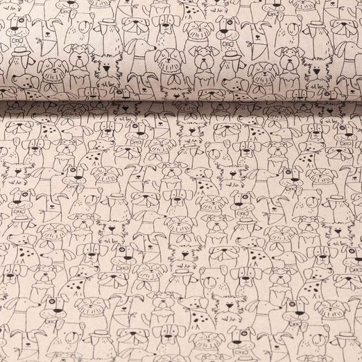 Canvas - Hundetreffen Leinenlook Beige
