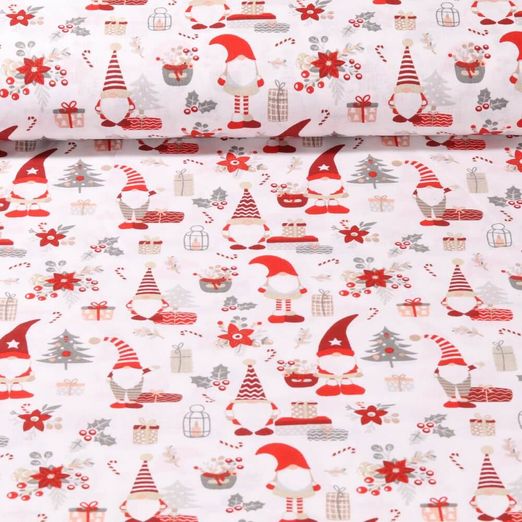 Coton - Noël des lutins Blanc