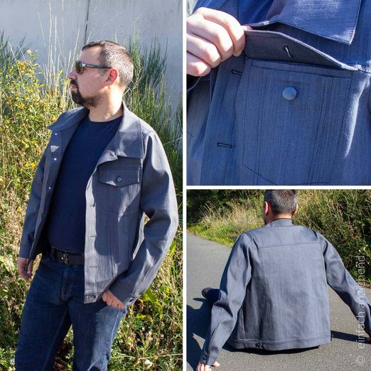 Jeansjacke - Knopf und Kragen Herren - Schnittmuster eBook Jeansjacke - Knopf und Kragen Herren - Schnittmuster eBook