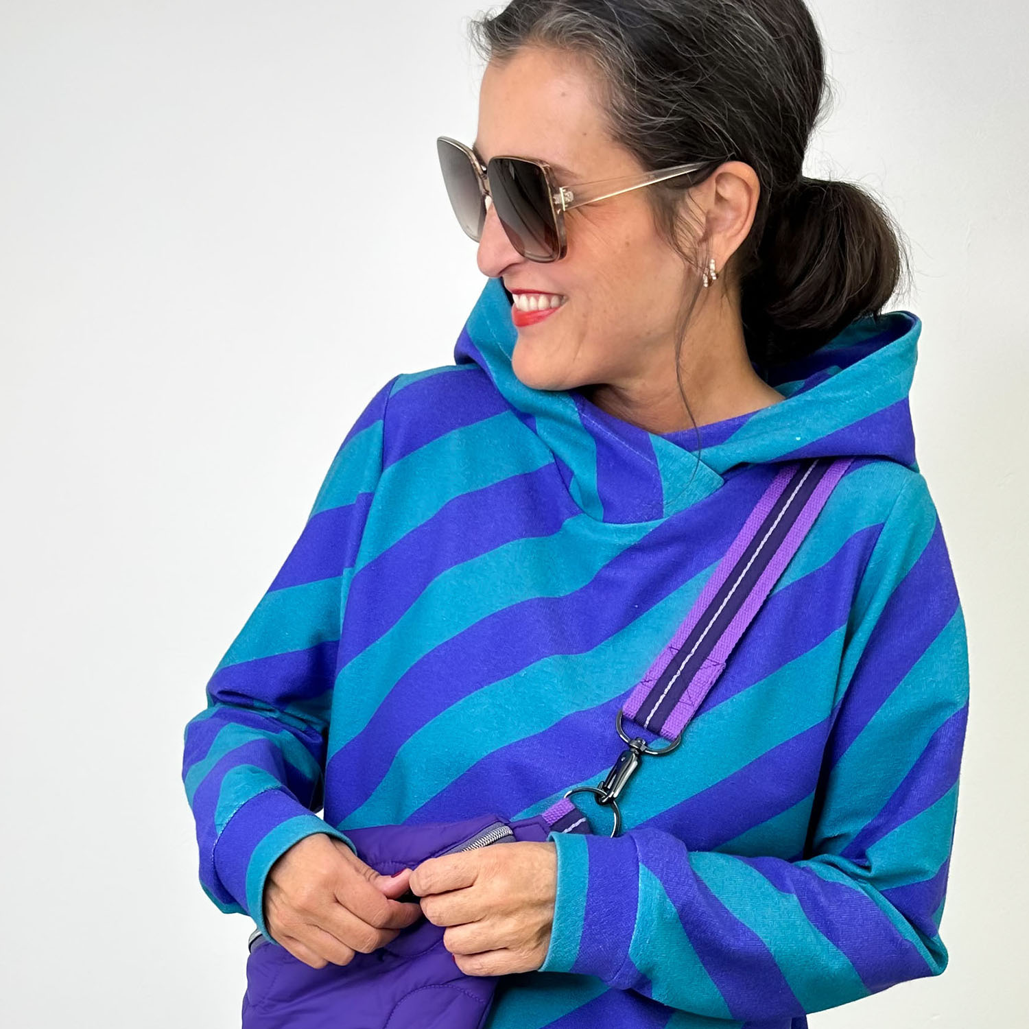 Bio Sweat - Hamburger Liebe Digitaldruck Stripemania Solid Petrol Lila-1 Bio Sweat - Hamburger Liebe Digitaldruck Stripemania Solid Petrol Lila-1