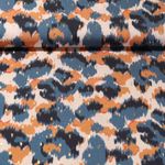 Viscose - Lurex Léopard Ecru Bleu marine foncé