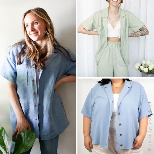 Lockere Hemdbluse mit Reverskragen - Schnittmuster eBook