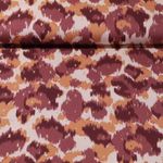 Viscose - Lurex Léopard Ecru Bordeaux