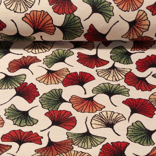 Gobelin - Feuilles Ginkgo Beige