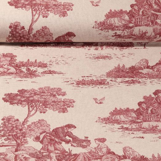 Canvas - Leinenlook Renaissance Beige Rot
