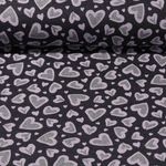 Sweat - Coeurs Brillant Indigo Melange Gratté