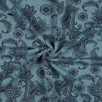 Sweat - Paisley Blumen Petrolblau Melange Angeraut