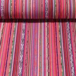 Toile jacquard - Tissu mexicain rayé Fuchsia