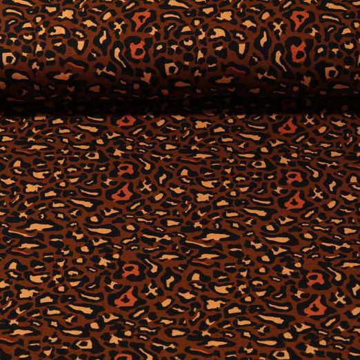 Jersey viscose - Motif léopard Brun