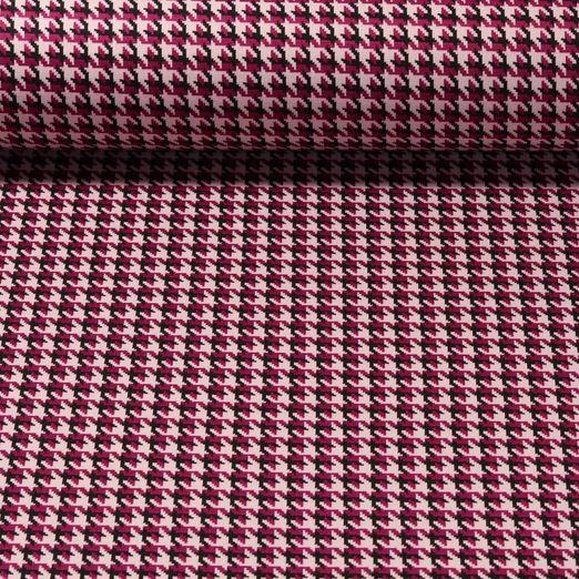 Modestoff - Jacquard Hahnentritt Fuchsia