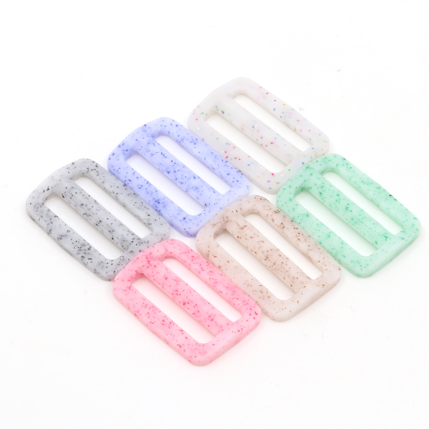 Boucles coulissantes en plastique marbré 25mm - 4 pièces-0 Boucles coulissantes en plastique marbré 25mm - 4 pièces-0