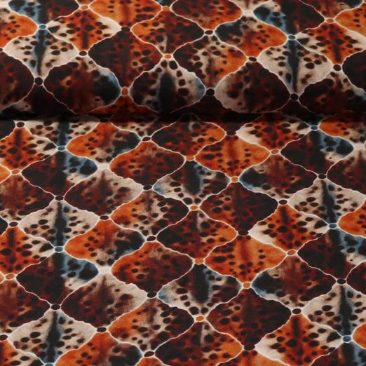 Popeline de viscose - Impression numérique Décorations Marron