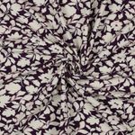 Bambuviskosjersey – Löv och blommor aubergine Bambuviskosjersey – Löv och blommor aubergine