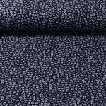 Jersey viscose Bambou - Petites fleurs Bleu marine foncé