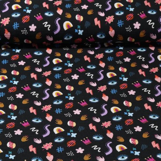 Bio Musselin - Hamburger Liebe Queens United Magical Schwarz