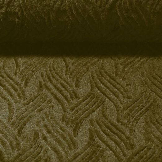 Fausse fourrure - Gaufré Abstrait Kaki
