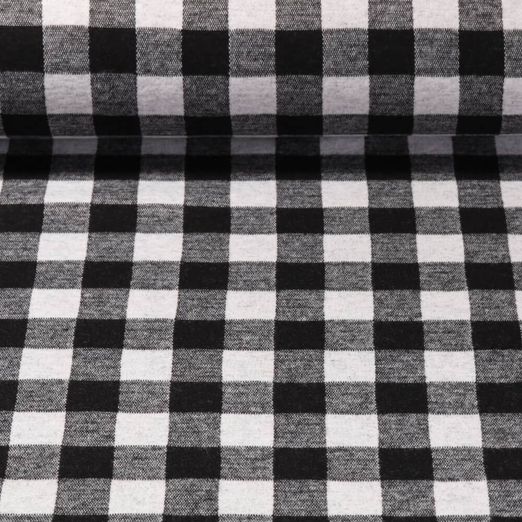 Tissu mode - Carreaux bûcheron Blanc laine