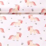 Jersey - Licornes Paillettes Blanc Jersey - Licornes Paillettes Blanc