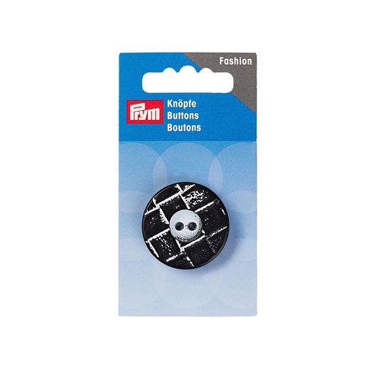 PRYM Bouton de veste 2 trous 30 mm noir/blanc PRYM Bouton de veste 2 trous 30 mm noir/blanc