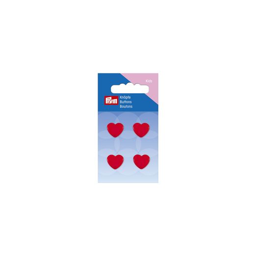 PRYM Bouton avec oeillet coeur 15 mm rouge PRYM Bouton avec oeillet coeur 15 mm rouge