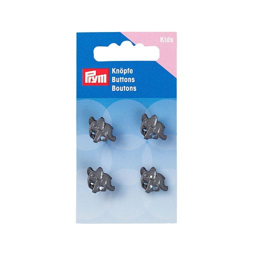 PRYM Knopf mit Öse Elefant 17 mm Grau