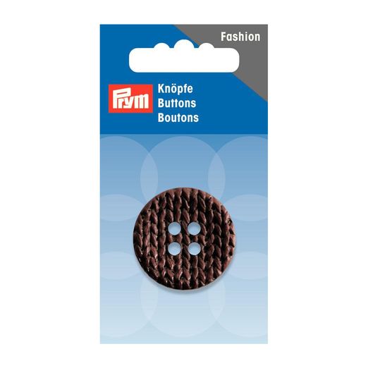 PRYM Knopf Strick 4-Loch 32 mm Braun