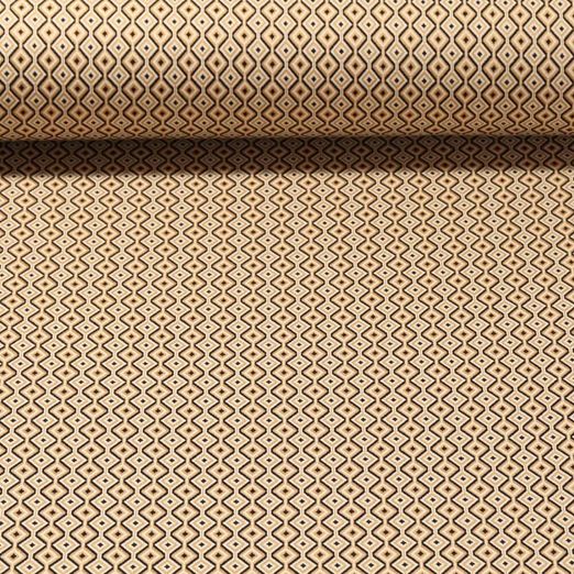 Jacquard Jersey - Rautenmuster Ockerbeige