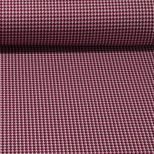 Tissu mode - Jacquard Petit pied-de-poule Fuchsia