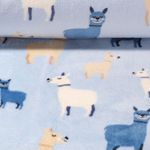 Kuschelfleece - Doubleface Alpakas Hellblau