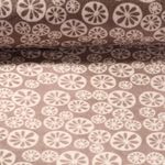 Kuschelfleece - Doubleface Blumen Braun