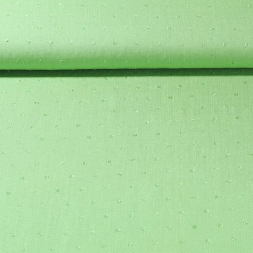 Baumwolle Popeline Luana - Uni Grün Dobbyknötchen