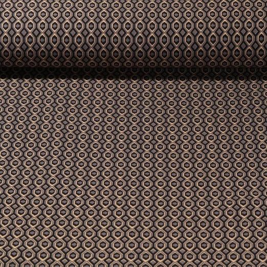 Tissu pantalon - Bengaline Stretch Motif nid d'abeille Gris