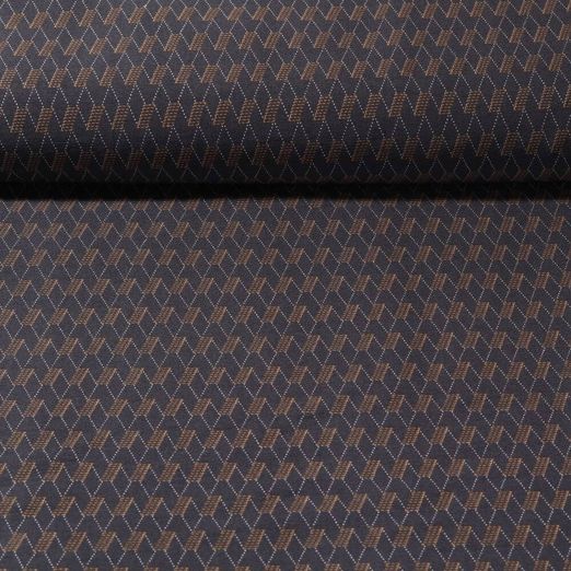 Tissu pantalon - Bengaline Stretch Losanges Gris