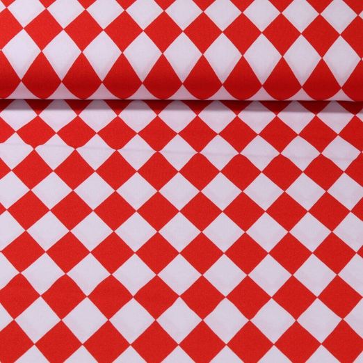 Tissu de carnaval - Losanges Rouge Blanc