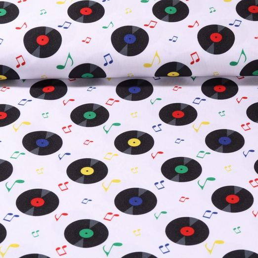 Tissu de carnaval - Disques de musique Blanc