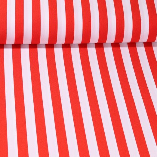 Tissu de carnaval - Rayures Rouge Blanc