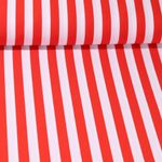 Tissu de carnaval - Rayures Rouge Blanc