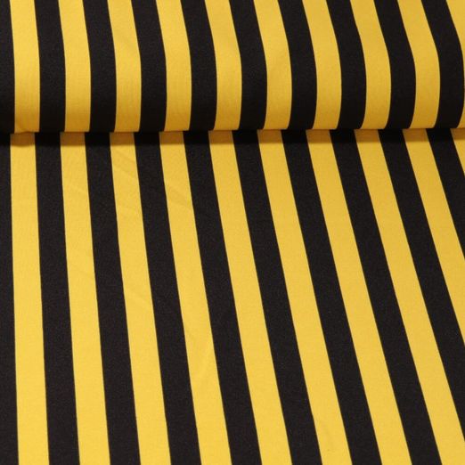 Tissu de carnaval - Rayures Jaune Noir