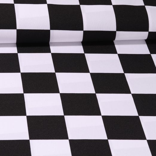 Tissu de carnaval - Damier Noir Blanc