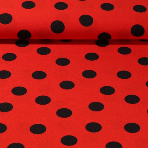 Tissu de carnaval - Gros pois Rouge Noir