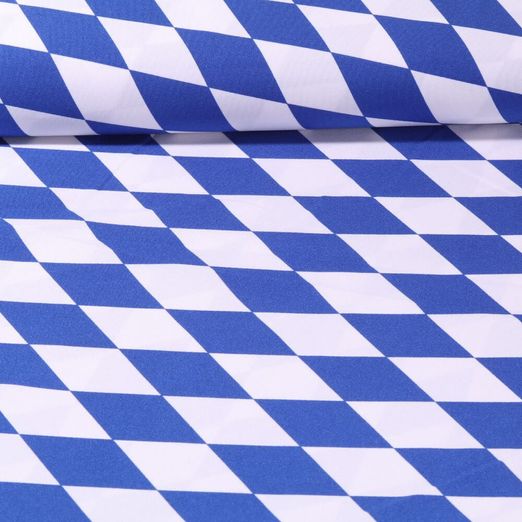Tissu de carnaval - Grands losanges bavarois Bleu Blanc