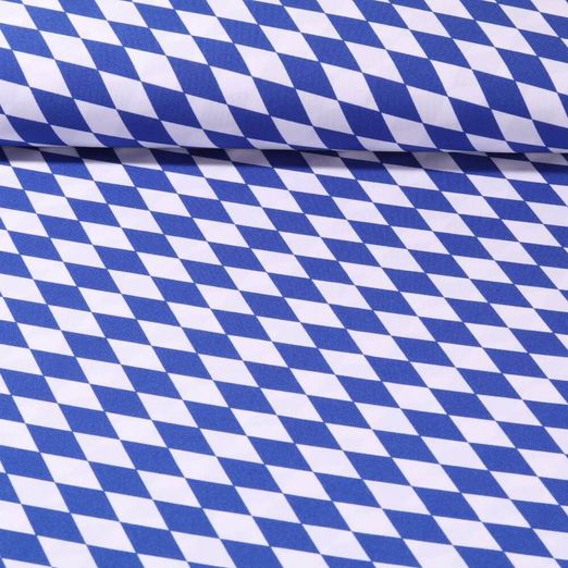 Tissu de carnaval - Losanges bavarois Bleu Blanc