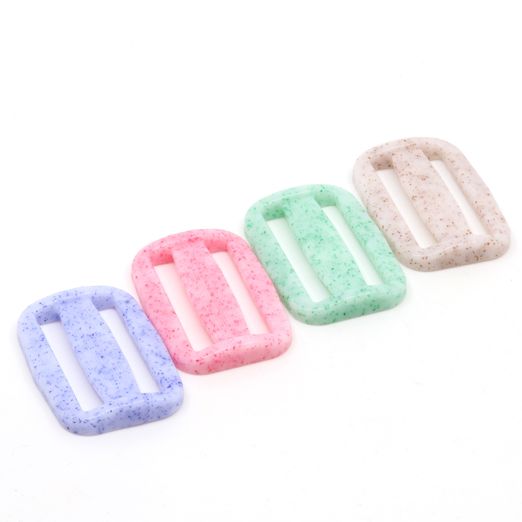 Boucles coulissantes en plastique marbré 38mm - 4 pièces Boucles coulissantes en plastique marbré 38mm - 4 pièces