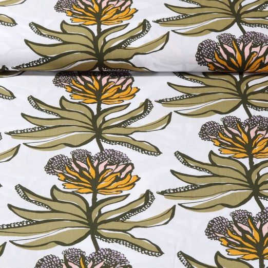 Viscose durable - Nerida Hansen Grandes fleurs Ecru EcoVero