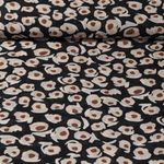 Tissu voile chiffon - Fleurs Abstrait Noir Sable