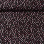 Tissu voile chiffon - Petites fleurs Noir