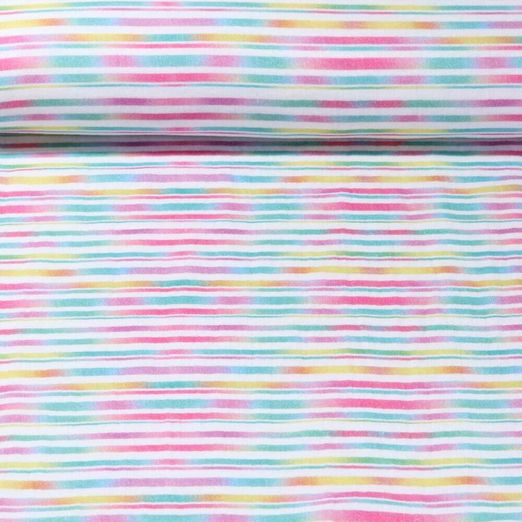Mousseline de coton - Bambino Impression digitale Rayures Ecru