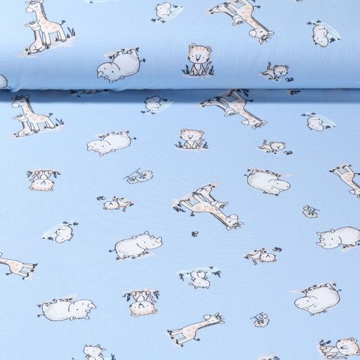 Jersey - Kleine Safaritiere Hellblau