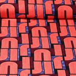 Jersey de viscose - Motif graphique Rouge